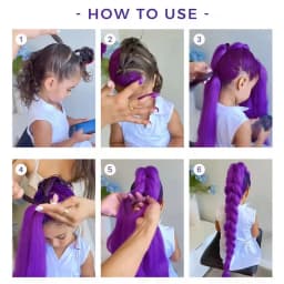 Synthetic 24inch Long Purple Braiding Hair Extensions for Braids Rumi Braiding Hair for Stage Party Cosplay, Multi-colored Braid