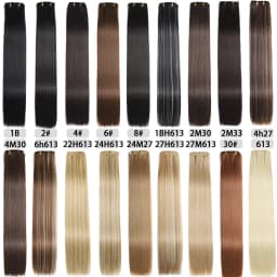 24 Inches Synthetic Long Straight Hairstyle 16 Clips 6Pcs/Set Hair Extensions Blonde Black Hairpieces Heat Resistant For Women