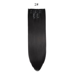 24 Inches Synthetic Long Straight Hairstyle 16 Clips 6Pcs/Set Hair Extensions Blonde Black Hairpieces Heat Resistant For Women
