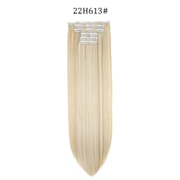24 Inches Synthetic Long Straight Hairstyle 16 Clips 6Pcs/Set Hair Extensions Blonde Black Hairpieces Heat Resistant For Women