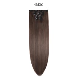24 Inches Synthetic Long Straight Hairstyle 16 Clips 6Pcs/Set Hair Extensions Blonde Black Hairpieces Heat Resistant For Women