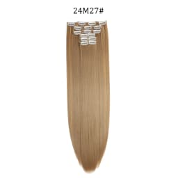 24 Inches Synthetic Long Straight Hairstyle 16 Clips 6Pcs/Set Hair Extensions Blonde Black Hairpieces Heat Resistant For Women