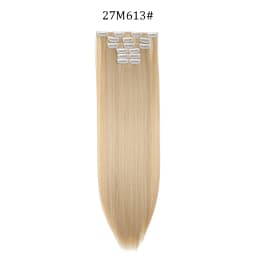 24 Inches Synthetic Long Straight Hairstyle 16 Clips 6Pcs/Set Hair Extensions Blonde Black Hairpieces Heat Resistant For Women