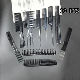10-Pieces Hairdressing Comb Set, Hairdressing Comb Set, Salon Anti-Static Stylist Comb and Clip Set