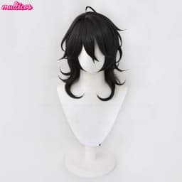 High Quality Game ES Sakuma Rei Sakuma Ritsu Cosplay Wig 30cm 45cm Black Heat Resistant Synthetic Hair Halloween Anime Wigs