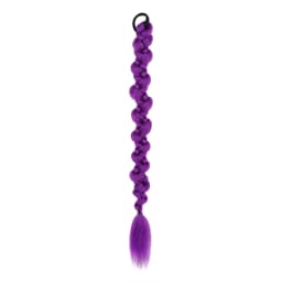 Synthetic Braided Purple Hair Ponytail Kids Costume Hairstyle 26inch Long Ponytail with Clips for Kids Girls Halloween Christmas