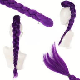 Synthetic Braided Purple Hair Ponytail Kids Costume Hairstyle 26inch Long Ponytail with Clips for Kids Girls Halloween Christmas