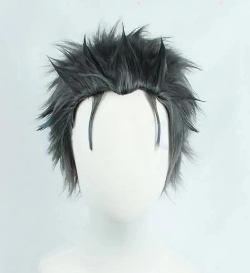 Re:Zero kara Hajimeru Isekai Seikatsu Subaru Natsuki Wig Black Grey Mix Short Synthetic Hair Cosplay Wigs