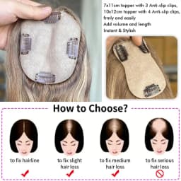 7x11cm 10x12cm Human Hair Topper Black Brown Blonde Skin Scalp Clip in Topper Hair Pieces Straight Human Hair Toppers For Women