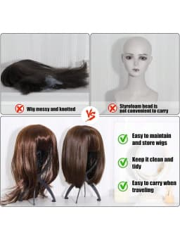 1/2/3pcs Folding Wig Stand Plastic Portable Hat Display Stand Adjustable Durable Barbershop Fashion Model Holder Home Salon Use