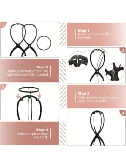 1/2/3pcs Folding Wig Stand Plastic Portable Hat Display Stand Adjustable Durable Barbershop Fashion Model Holder Home Salon Use