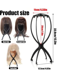1/2/3pcs Folding Wig Stand Plastic Portable Hat Display Stand Adjustable Durable Barbershop Fashion Model Holder Home Salon Use