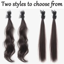 2PCS Fashionable Highlight Elf Ear Synthetic Wig Sweet Princess Head Mesh Bow Clip-on Curly Hair Ponytail Wig for Women Daily