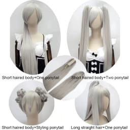 Snoya Synthetic 80cm Versatile Long Straight Claw Clip Ponytail Extensions for Ancient Costume Design Red Purple Pink Blue Black
