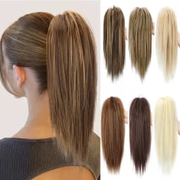 14Inch Synthetic Straight Ponytail Extension Claw Clip On Hairpiece Soft Pony Tail Heat Resistant Fiber For Women Daily Use