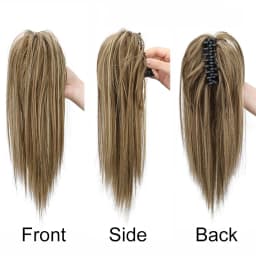 14Inch Synthetic Straight Ponytail Extension Claw Clip On Hairpiece Soft Pony Tail Heat Resistant Fiber For Women Daily Use
