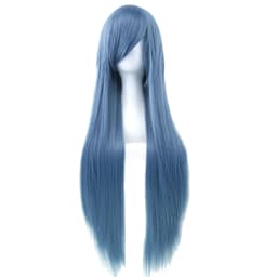 Synthetic Hair Navy Blue Straight Long Wig Anime Cosplay Mio Akiyama Halloween Costume Ruri Gokou Hair Wigs with Bangs