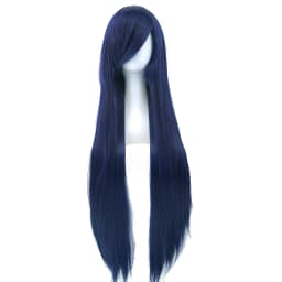 Synthetic Hair Navy Blue Straight Long Wig Anime Cosplay Mio Akiyama Halloween Costume Ruri Gokou Hair Wigs with Bangs