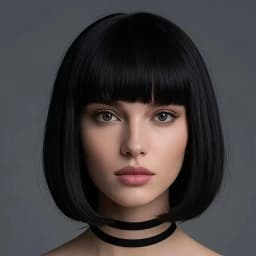 Short Bob Black Synthetic Wig Halloween Party Cosplay Wig Daily High-Temperature Silk Wig Set