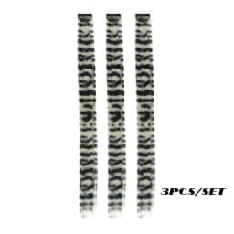 3pcs/set Stripe Printed Hair Colorful Long Straight Hair Pieces Synthetic Clip-in Hair Extensions for Daily Use Party Halloween