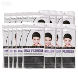 1/5/10/15/20/30Pcs High-Quality Stretchable Elastic Hairnets Black Wig Making Cap Cool Cosplay Weaving Hair Net Stretch Hairnets