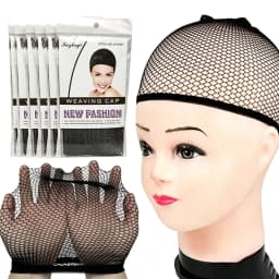 1/5/10/15/20/30Pcs High-Quality Stretchable Elastic Hairnets Black Wig Making Cap Cool Cosplay Weaving Hair Net Stretch Hairnets