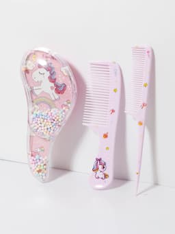 3pcs cartoon Comb Set, Wet and Dry Dual-Use, Hair Styling, Suitable for Any Hair Texture, Gift Set, Special for Real Hair Wigs