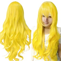 Synthetic Hair Long Yellow Lolita Cosplay Wig Curly Anime Wigs Sailor Venus Halloween Costume Mami Tomoe Wig for Women
