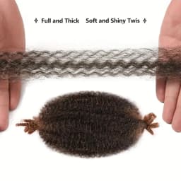 Synthetic 8 Pcs Soft Afro Twist Hair Extensions for Women - Kinky Marley Braiding Hair, 8 Strands Each for Locs & Passion Twists