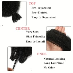 Synthetic 8 Pcs Soft Afro Twist Hair Extensions for Women - Kinky Marley Braiding Hair, 8 Strands Each for Locs & Passion Twists