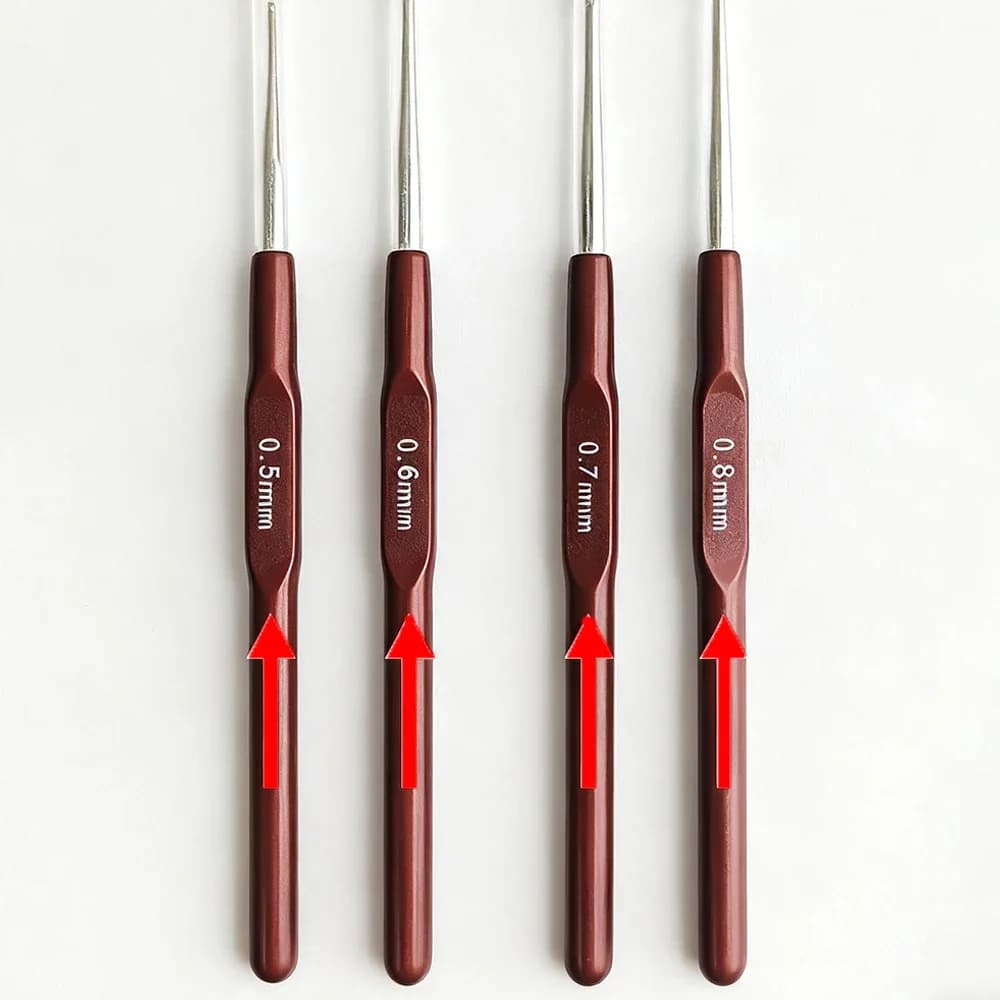DIY Knitting Hook Needle Dreadlock Hair Tools Metal Plastic Crochet Hooks 0.5Mm 0.6Mm 0.7Mm 0.8Mm Hair Weaving Micro Hook