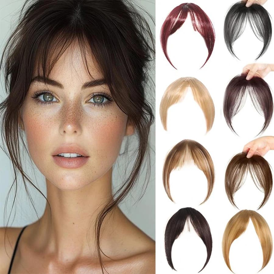 Eight Character French Bangs Wig Piece Female Synthetic BB Clip Fluffy Top Reissue Eight Character Bangs Thin Invisible Hairpins