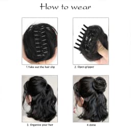 LM Women's Hair Buns Synthetic Curly Chignon Ombre Claw Hair Messy Buns Updo Claw Clip In Hairpiece For Women