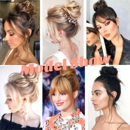LM Women's Hair Buns Synthetic Curly Chignon Ombre Claw Hair Messy Buns Updo Claw Clip In Hairpiece For Women