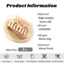 LM Women's Hair Buns Synthetic Curly Chignon Ombre Claw Hair Messy Buns Updo Claw Clip In Hairpiece For Women