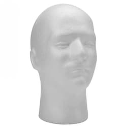 White Man Foam Male Mannequin Head Model Wig Stand with Stable Base Display Rack for Hat Cap Shopping Mall Closet Holder