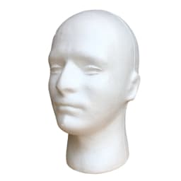 White Man Foam Male Mannequin Head Model Wig Stand with Stable Base Display Rack for Hat Cap Shopping Mall Closet Holder
