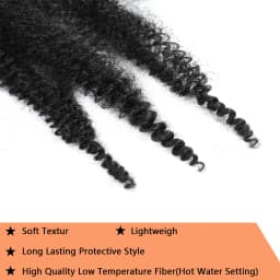 Springy Afro Twist Hair 1/3/8Packs Pre-Separated Marley Twist Braiding Hair Suitable for Damaged Kinky Afro Twist Synthetic Hair