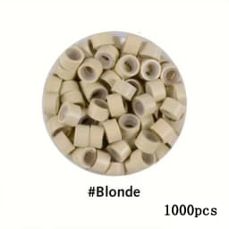 300/500/1000pcs Hair Extension Micro Rings Links Beads, 5mm SiliconeLined Beads For Loop Hair, Micro Ring Beads Hair Extensions