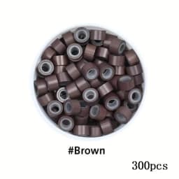 300/500/1000pcs Hair Extension Micro Rings Links Beads, 5mm SiliconeLined Beads For Loop Hair, Micro Ring Beads Hair Extensions