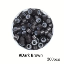 300/500/1000pcs Hair Extension Micro Rings Links Beads, 5mm SiliconeLined Beads For Loop Hair, Micro Ring Beads Hair Extensions