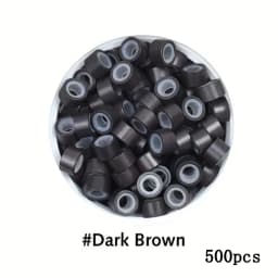 300/500/1000pcs Hair Extension Micro Rings Links Beads, 5mm SiliconeLined Beads For Loop Hair, Micro Ring Beads Hair Extensions