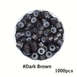 300/500/1000pcs Hair Extension Micro Rings Links Beads, 5mm SiliconeLined Beads For Loop Hair, Micro Ring Beads Hair Extensions