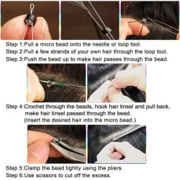 300/500/1000pcs Hair Extension Micro Rings Links Beads, 5mm SiliconeLined Beads For Loop Hair, Micro Ring Beads Hair Extensions