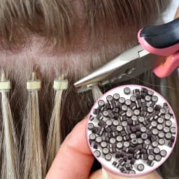 300/500/1000pcs Hair Extension Micro Rings Links Beads, 5mm SiliconeLined Beads For Loop Hair, Micro Ring Beads Hair Extensions