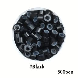 300/500/1000pcs Hair Extension Micro Rings Links Beads, 5mm SiliconeLined Beads For Loop Hair, Micro Ring Beads Hair Extensions