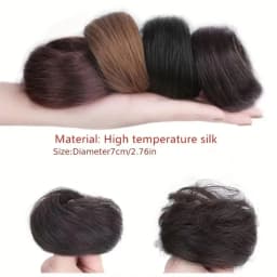 Synthetic Easy Wear Bun Ponytail Hair Accessories Scrunchies Wavy Stretchy Chignon Bun Hair With Elastic Rubber Band For Women