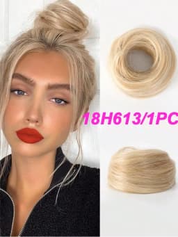 Synthetic Easy Wear Bun Ponytail Hair Accessories Scrunchies Wavy Stretchy Chignon Bun Hair With Elastic Rubber Band For Women