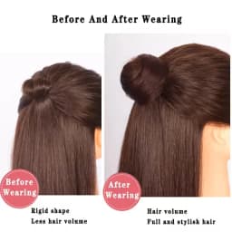 Synthetic Easy Wear Bun Ponytail Hair Accessories Scrunchies Wavy Stretchy Chignon Bun Hair With Elastic Rubber Band For Women