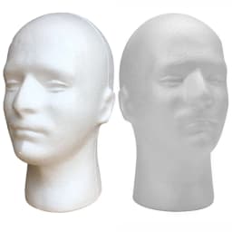 1pcs Male Styrofoam Foam Mannequin Manikin Head Model Hat Glasses Wig Display Male White Foam Mannequin Head Holder Stand Rack